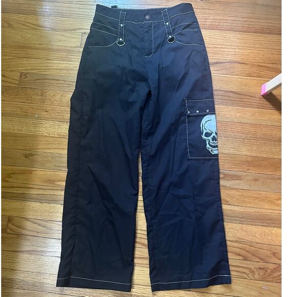 Romwe Gothic Black Skull Cargo Pants – Size M, Streetwear Vibe - Picture 1 of 7